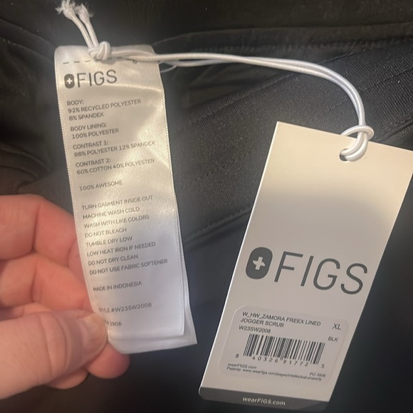 NWT FIGS High Waisted Zamora FREEx Jogger Scrub Pants in BLACK - Picture 8 of 9